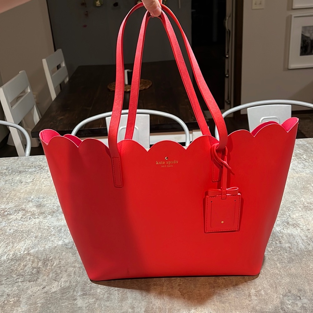 Kate Spade Scalloped Coral Tote